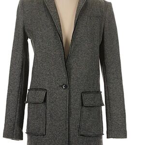 Banana Republic Gray Single-Button Tailored Blazer Coat